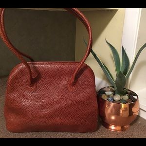 Authentic Furla pebbled orange/brown leather bag